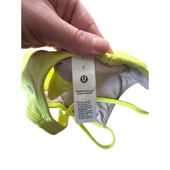 Lululemon Like A Cloud Longline Bra Light Support Neon Yellow Size 2 NWT - Picture 3 of 3